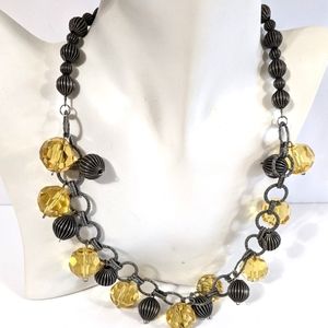 Handmade Necklace Glass Metal Beads Charms Clasp
